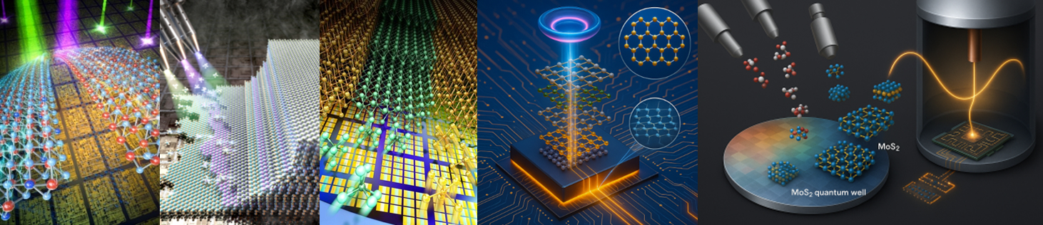 Designer MOVPE for vdW heteroepitaxy​, 2D vdW quantum wells (QWs)​, Coherent multi-quantum wells (MQWs), Imbedded vdW quantum wires (QWis), Moire QWs, Imbedded vdW quantum dots (QDs), Chiral QWs